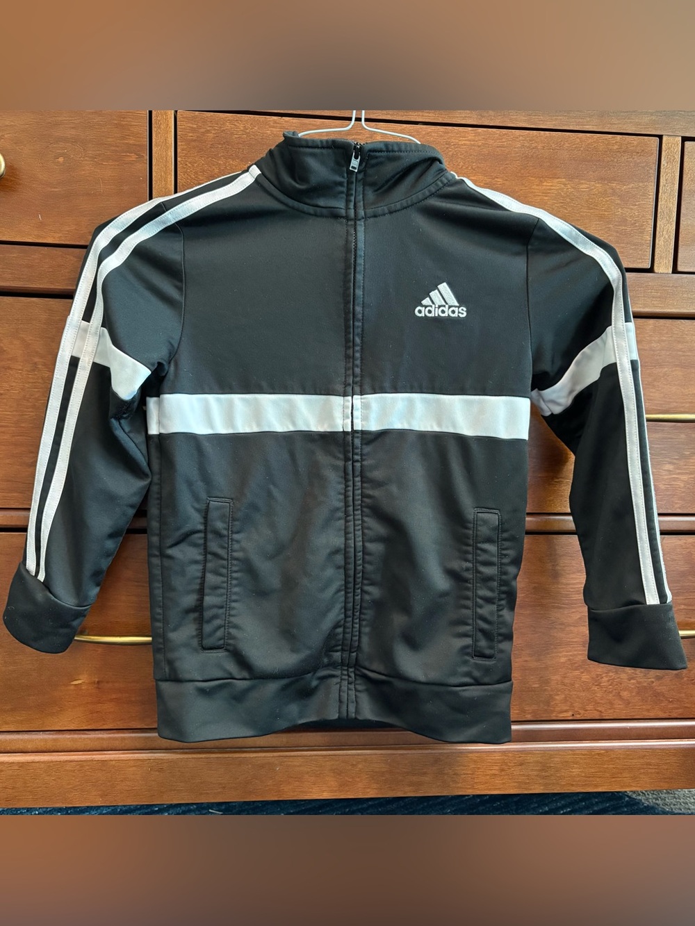 Adidas Full Zipper Track Jacket Black and White XS Size 7